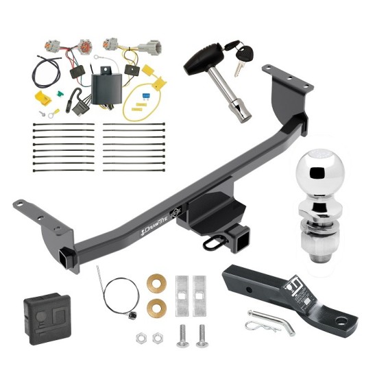 Custom Fit Trailer Hitch Wiring Harness (Plug & Play) 2" Drop Ball-Mount w/ Pin/Clip 2" Chrome Ball Security Lock Pin Rubber Hitch Plug Cover Installation Hardware Installation Instructions 76177 118757 23 63845 580407 7010 Draw-Tite Traile Trailer Tow Hitch For 17-19 Nissan Rogue Sport All Styles Deluxe Package Wiring 2" Ball and Lock