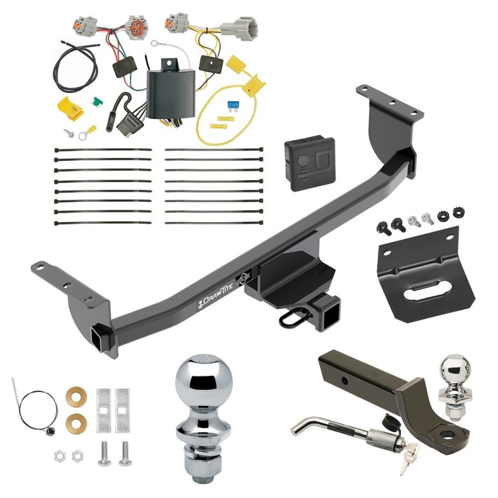 Custom Fit Trailer Hitch Wiring Harness (Plug & Play) 2" Drop Ball-Mount w/ Locking Pin/Clip 2" Chrome Ball 4-Flat Mounting Bracket 1-7/8" Chrome Ball Rubber Hitch Plug Cover Installation Hardware Installation Instructions 76177 118757 Ultimate Tow Package For 17-19 Nissan Rogue Sport Trailer Hitch w/ Wiring 2" Drop Mount Dual 2" and 1-7/8" Ball Lock Bracket Cover 2" Receiver