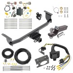 Custom Fit Trailer Hitch Wiring Harness (Plug & Play) 2" Drop Ball-Mount w/ Pin/Clip 2" Chrome Ball Trailer Connector Adapter Brake Control Wiring Kit Circuit Breaker Installation Hardware Installation Instructions 76177 85343 20506 7012a 1 Trailer Hitch Tow Package w/ 7-Way RV Wiring For 17-19 Nissan Rogue Sport w/ 2" Drop Mount 2" Ball Class 3 2" Receiver All Models