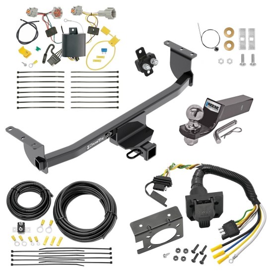Custom Fit Trailer Hitch Wiring Harness (Plug & Play) 2" Drop Ball-Mount w/ Pin/Clip 2" Chrome Ball Trailer Connector Adapter Brake Control Wiring Kit Circuit Breaker Installation Hardware Installation Instructions 76177 85343 20506 7012a 1 Trailer Hitch Tow Package w/ 7-Way RV Wiring For 17-19 Nissan Rogue Sport w/ 2" Drop Mount 2" Ball Class 3 2" Receiver All Models