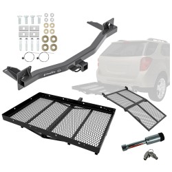 For 2018-2024 Buick Enclave Trailer Hitch Tow PKG w/ Cargo Carrier + Bi-Fold Ramp + Hitch Lock By Draw-Tite