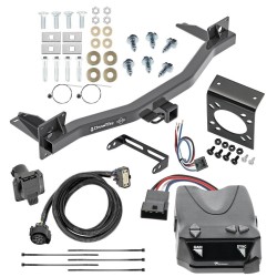 For 2018-2024 Buick Enclave Trailer Hitch Tow PKG w/ Tekonsha Brakeman IV Brake Control + Generic BC Wiring Adapter + 7-Way RV Wiring By Draw-Tite