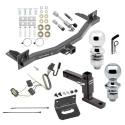 For 2018-2024 Buick Enclave Trailer Hitch Tow PKG w/ 4-Flat Wiring Harness + Adjustable Drop Rise Ball Mount + Pin/Clip + 2" Ball + 1-7/8" Ball + Dual Hitch & Coupler Locks By Draw-Tite