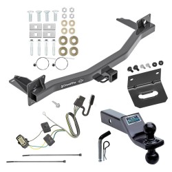 For 2018-2024 Buick Enclave Trailer Hitch Tow PKG w/ 4-Flat Wiring Harness + Dual Ball Ball Mount 1-7/8" & 2" Trailer Balls + Pin/Clip + Wiring Bracket By Draw-Tite