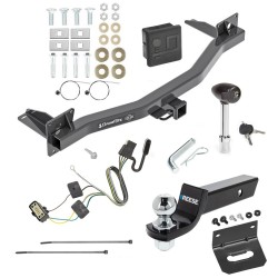 For 2018-2024 Buick Enclave Trailer Hitch Tow PKG w/ 4-Flat Wiring + Starter Kit Ball Mount w/ 2" Drop & 2" Ball + Wiring Bracket + Hitch Lock + Hitch Cover By Draw-Tite