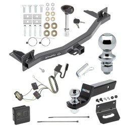 For 2018-2024 Buick Enclave Trailer Hitch Tow PKG w/ 4-Flat Wiring + Starter Kit Ball Mount w/ 2" Drop & 2" Ball + 1-7/8" Ball + Wiring Bracket + Hitch Lock + Hitch Cover By Draw-Tite