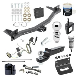For 2018-2024 Buick Enclave Trailer Hitch Tow PKG Wiring + Starter Kit Ball Mount w/ 2" Drop & 2" + 2-5/16" Ball + Bracket + Dual Hitch & Coupler Locks +Cover+Wiring Tester+Ball Lube+Electric Grease+Ball Wrench + Anti Rattle Device