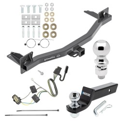 For 2018-2024 Buick Enclave Trailer Hitch Tow PKG w/ 4-Flat Wiring + Starter Kit Ball Mount w/ 2" Drop & 2" Ball + 2-5/16" Ball By Draw-Tite