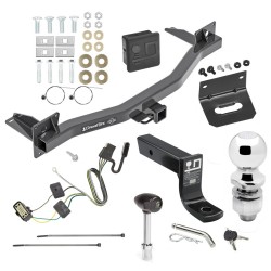 For 2018-2024 Buick Enclave Trailer Hitch Tow PKG w/ 4-Flat Wiring + Ball Mount w/ 4" Drop + 2" Ball + Wiring Bracket + Hitch Lock + Hitch Cover By Draw-Tite