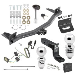 For 2018-2024 Buick Enclave Trailer Hitch Tow PKG w/ 4-Flat Wiring + Ball Mount w/ 4" Drop + 2" Ball + 2-5/16" Ball + Wiring Bracket + Hitch Lock + Hitch Cover By Draw-Tite