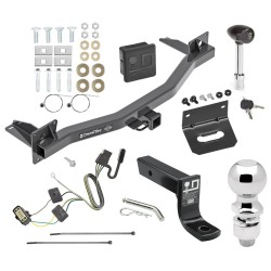 For 2018-2024 Buick Enclave Trailer Hitch Tow PKG w/ 4-Flat Wiring + Ball Mount w/ 4" Drop + 2-5/16" Ball + Wiring Bracket + Hitch Lock + Hitch Cover By Draw-Tite