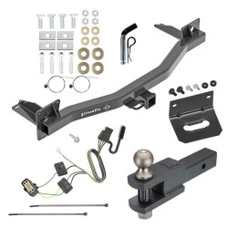 For 2018-2024 Buick Enclave Trailer Hitch Tow PKG w/ 4-Flat Wiring Harness + Clevis Hitch Ball Mount w/ 2" Ball + Pin/Clip + Wiring Bracket By Draw-Tite