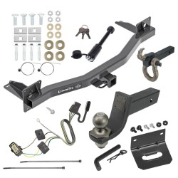 For 2018-2024 Buick Enclave Trailer Hitch Tow PKG w/ 4-Flat Wiring + Interlock Tactical Starter Kit w/ 3-1/4" Drop & 2" Ball + Tactical Hook & Shackle Mount + Tactical Dogbone Lock + Wiring Bracket By Draw-Tite