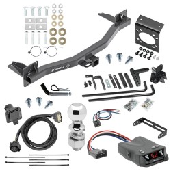 For 2018-2024 Buick Enclave Trailer Hitch Tow PKG w/ 6K Round Bar Weight Distribution Hitch w/ 2-5/16" Ball + 2" Ball + Pin/Clip + Tekonsha Brakeman IV Brake Control + Generic BC Wiring Adapter + 7-Way RV Wiring By Draw-Tite