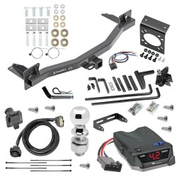 For 2018-2024 Buick Enclave Trailer Hitch Tow PKG w/ 6K Round Bar Weight Distribution Hitch w/ 2-5/16" Ball + 2" Ball + Pin/Clip + Tekonsha BRAKE-EVN Brake Control + Generic BC Wiring Adapter + 7-Way RV Wiring By Draw-Tite