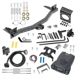 For 2018-2024 Buick Enclave Trailer Hitch Tow PKG w/ 6K Round Bar Weight Distribution Hitch w/ 2-5/16" Ball + Pin/Clip + Tekonsha Prodigy P3 Brake Control + 7-Way RV Wiring By Draw-Tite