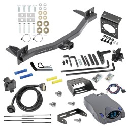 For 2018-2024 Buick Enclave Trailer Hitch Tow PKG w/ 6K Round Bar Weight Distribution Hitch w/ 2-5/16" Ball + Pin/Clip + Tekonsha Prodigy P2 Brake Control + 7-Way RV Wiring By Draw-Tite