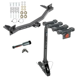 For 2018-2024 Buick Enclave Trailer Hitch Tow PKG w/ 4 Bike Carrier Rack + Hitch Lock By Draw-Tite