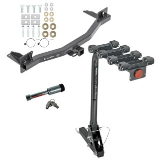 For 2018-2023 Buick Enclave Trailer Hitch Tow PKG w/ 4 Bike Carrier Rack + Hitch Lock By Draw-Tite