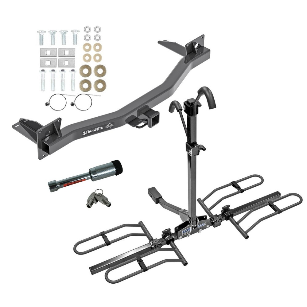 For 2018-2023 Chevy Traverse Trailer Hitch kit by: Draw-Tite For 2018-2023 Chevrolet Traverse Trailer Hitch Tow PKG w/ 2 Bike Plaform Style Carrier Rack + Hitch Lock By Draw-Tite