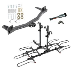 For 2018-2024 Buick Enclave Trailer Hitch Tow PKG w/ 4 Bike Plaform Style Carrier Rack + Hitch Lock By Draw-Tite