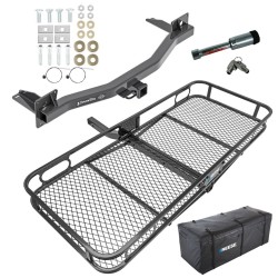 For 2018-2024 Buick Enclave Trailer Hitch Tow PKG w/ 60" x 24" Cargo Carrier + Cargo Bag + Hitch Lock By Draw-Tite