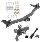 For 2018-2023 Chevrolet Traverse Trailer Hitch Tow PKG + Triple Ball Tactical Ball Mount 1-7/8" & 2" & 2-5/16" Balls w/ Tow Hook + Tactical Dogbone Lock By Draw-Tite