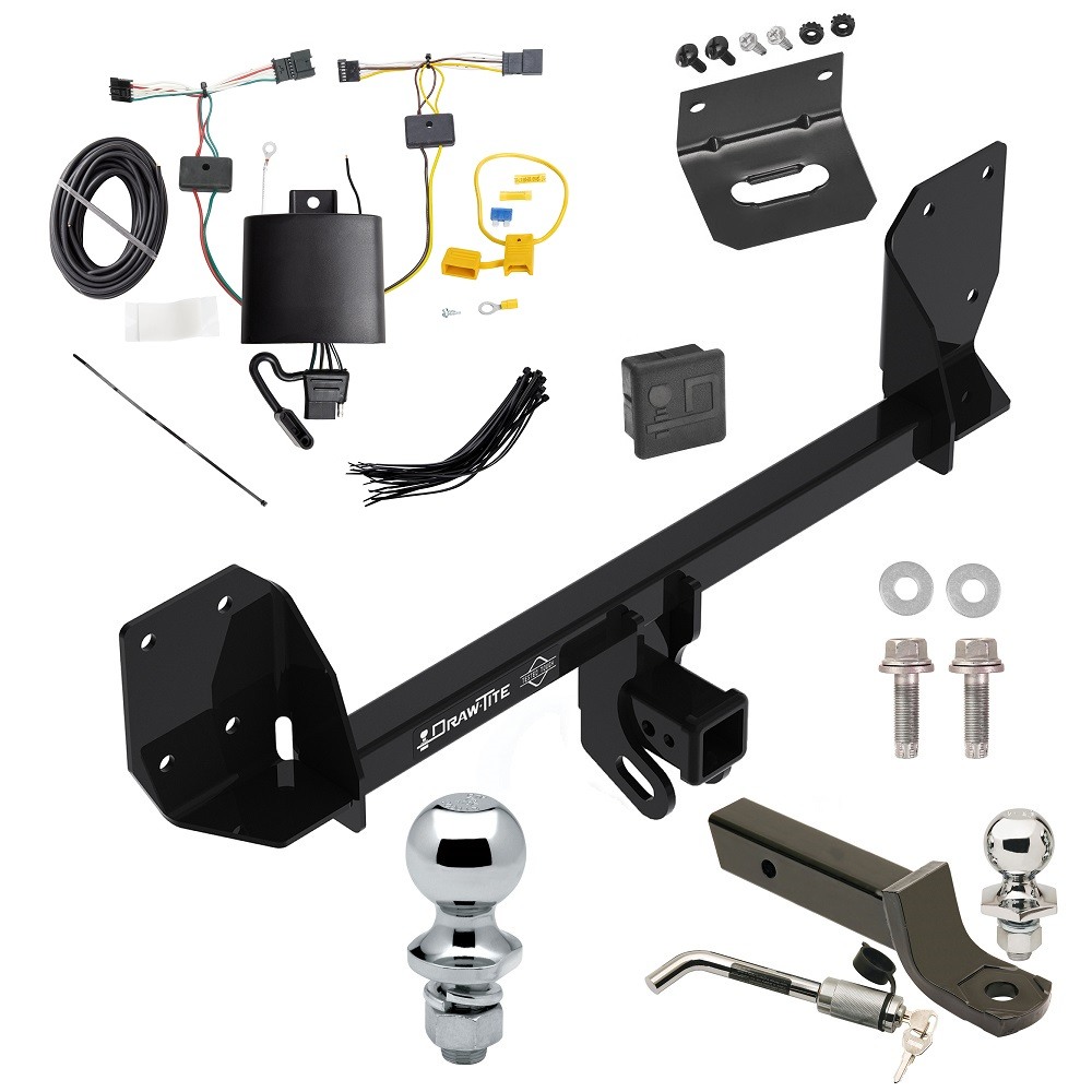Custom Fit Trailer Hitch Wiring Harness (Plug & Play) 2" Drop Ball-Mount w/ Locking Pin/Clip 2" Chrome Ball 4-Flat Mounting Bracket 1-7/8" Chrome Ball Rubber Hitch Plug Cover Installation Hardware Installation Instructions 76194 118773 Ultimate Tow Package For 18-24 Volvo XC60 Trailer Hitch w/ Wiring 2" Drop Mount Dual 2" and 1-7/8" Ball Lock Bracket Cover 2" Receiver