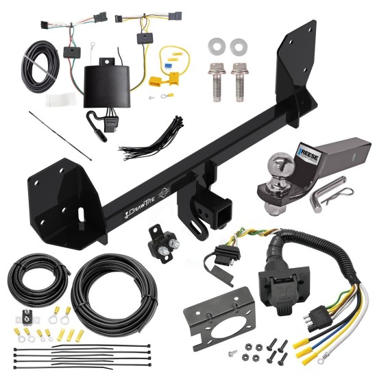Custom Fit Trailer Hitch Wiring Harness (Plug & Play) 2" Drop Ball-Mount w/ Pin/Clip 2" Chrome Ball Trailer Connector Adapter Brake Control Wiring Kit Circuit Breaker Installation Hardware Installation Instructions 76194 85343 20506 7012a 11 Trailer Hitch Tow Package w/ 7-Way RV Wiring For 18-24 Volvo XC60 w/ 2" Drop Mount 2" Ball Class 4 2" Receiver All Models