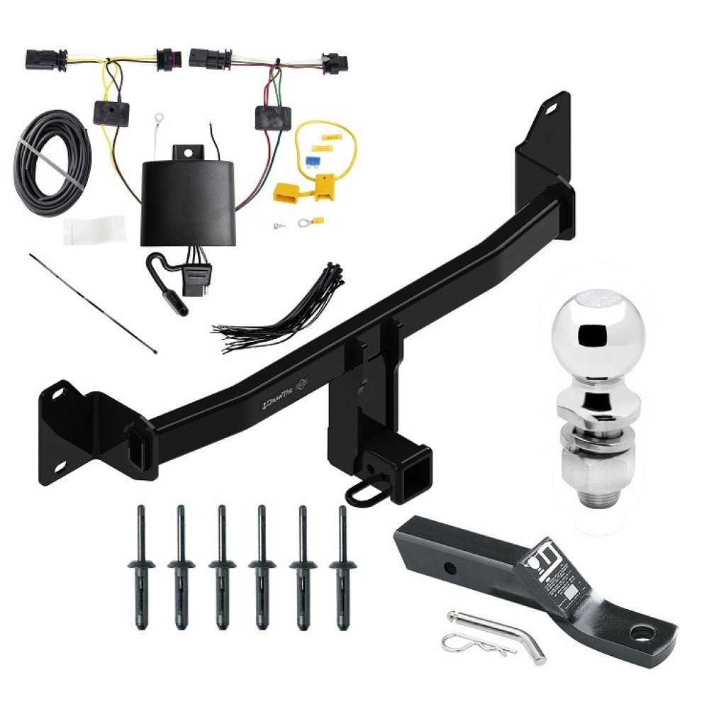 Custom Fit Trailer Hitch Wiring Harness (Plug & Play) 2" Drop Ball-Mount w/ Pin/Clip 2" Chrome Ball Installation Hardware Installation Instructions 76200 118789 23 63845 Draw-Tite Trailer Tow Hitch 18-23 BMW X2 Complete Package Wiring and 2& Trailer Tow Hitch For 18-23 BMW X2 Complete Package w/ Wiring and 2" Ball