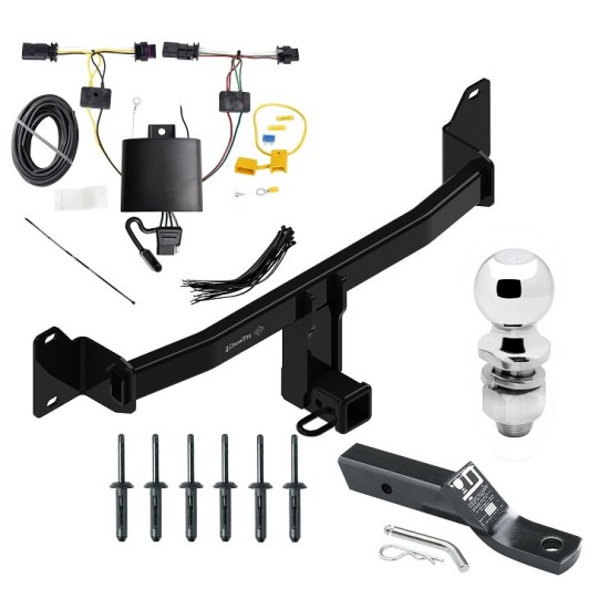Custom Fit Trailer Hitch Wiring Harness (Plug & Play) 2" Drop Ball-Mount w/ Pin/Clip 2" Chrome Ball Installation Hardware Installation Instructions 76200 118789 23 63845 Draw-Tite Trailer Tow Hitch 18-23 BMW X2 Complete Package Wiring and 2& Trailer Tow Hitch For 18-23 BMW X2 Complete Package w/ Wiring and 2" Ball
