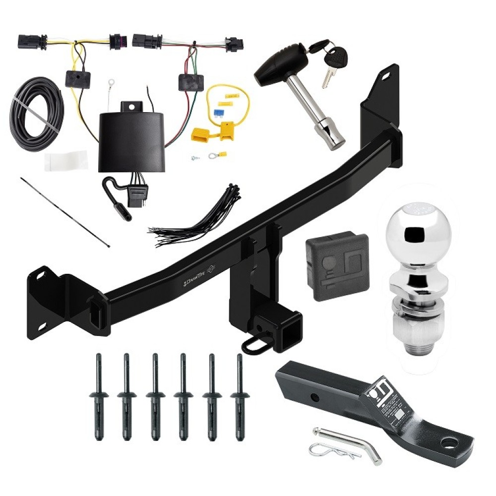 Custom Fit Trailer Hitch Wiring Harness (Plug & Play) 2" Drop Ball-Mount w/ Pin/Clip 2" Chrome Ball Security Lock Pin Rubber Hitch Plug Cover Installation Hardware Installation Instructions 76200 118789 23 63845 580407 7010 Draw-Tite Traile Trailer Tow Hitch For 18-23 BMW X2 Deluxe Package Wiring 2" Ball and Lock