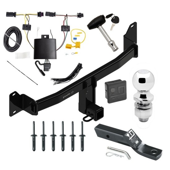 Custom Fit Trailer Hitch Wiring Harness (Plug & Play) 2" Drop Ball-Mount w/ Pin/Clip 2" Chrome Ball Security Lock Pin Rubber Hitch Plug Cover Installation Hardware Installation Instructions 76200 118789 23 63845 580407 7010 Draw-Tite Traile Trailer Tow Hitch For 18-23 BMW X2 Deluxe Package Wiring 2" Ball and Lock