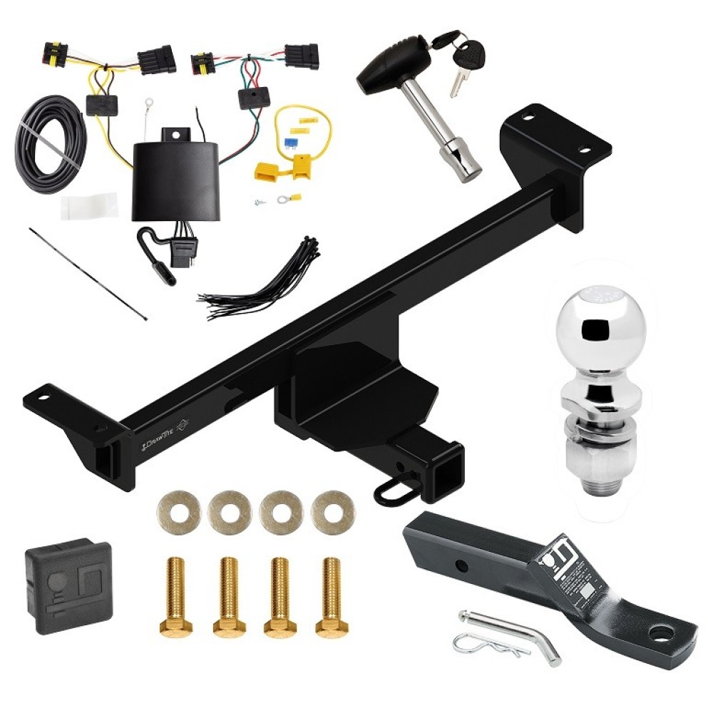 Custom Fit Trailer Hitch Wiring Harness(Plug & Play) 2" Drop Ball-Mount w/ Pin/Clip 2" Chrome Ball Security Lock Pin Rubber Hitch Plug Cover Installation Hardware Installation Instructions 76240 118796 23 63845 580407 7010 Draw-Tite Trailer Trailer Tow Hitch For 19-24 Infiniti QX50 Deluxe Package Wiring 2" Ball and Lock