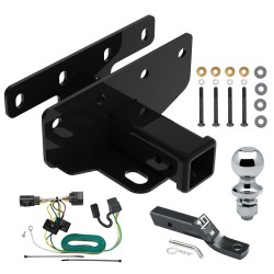 Trailer Tow Hitch For 07-17 Jeep Wrangler 2018 Wrangler JK Except w/Right Hand Drive 2" Receiver Complete Package w/ Wiring and 1-7/8" Ball Trailer Tow Hitch For 07-17 Jeep Wrangler 2018 Wrangler JK Except w/Right Hand Drive 2" Receiver Complete Package w/ Wiring and 1-7/8" Ball
