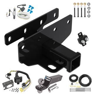 Custom Fit Trailer Hitch Wiring Harness (Requires Splicing) 2" Drop Ball-Mount w/ Pin/Clip 2" Chrome Ball Trailer Connector Adapter Brake Control Wiring Kit Circuit Breaker Installation Hardware Installation Instructions 76382 85343 20506 7012 Trailer Hitch Tow Package w/ 7-Way RV Wiring For 07-17 Jeep Wrangler 2018 Wrangler JK Right Hand Drive w/ 2" Drop Mount 2" Ball Class 3 2" Receiver
