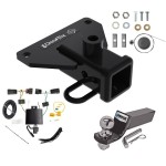 Custom Fit Trailer Hitch Wiring Harness (Plug & Play) 2" Drop Ball-Mount w/ Pin/Clip 2" Chrome Ball Installation Hardware Installation Instructions 76384 118786 21536 Draw-Tite Trailer Tow Hitch 20-23 Jeep Gladiator Complete Package Wiring Trailer Tow Hitch For 20-25 Jeep Gladiator Complete Package w/ Wiring and 2" Ball