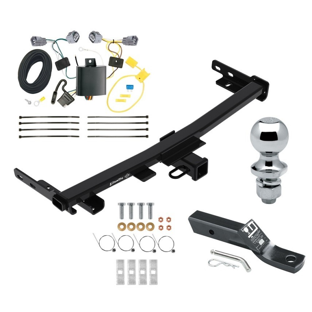 Custom Fit Trailer Hitch Wiring Harness (Plug & Play) 2" Drop Ball-Mount w/ Pin/Clip 1-7/8" Chrome Ball Installation Hardware Installation Instructions 76392 118605 23 63816 Draw-Tite Trailer Tow Hitch 14-18 Jeep Cherokee Trailhawk Complete Trailer Tow Hitch For 14-18 Jeep Cherokee Trailhawk Complete Package w/ Wiring and 1-7/8" Ball
