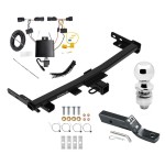 Custom Fit Trailer Hitch Wiring Harness (Plug & Play) 2" Drop Ball-Mount w/ Pin/Clip 2" Chrome Ball Installation Hardware Installation Instructions 76392 118779 23 63845 Draw-Tite Trailer Tow Hitch 19-23 Jeep Cherokee Trailhawk Complete Pac Trailer Tow Hitch For 19-23 Jeep Cherokee Trailhawk Complete Package w/ Wiring and 2" Ball