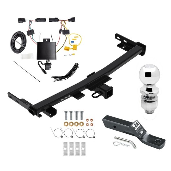 Custom Fit Trailer Hitch Wiring Harness (Plug & Play) 2" Drop Ball-Mount w/ Pin/Clip 2" Chrome Ball Installation Hardware Installation Instructions 76392 118779 23 63845 Draw-Tite Trailer Tow Hitch 19-23 Jeep Cherokee Trailhawk Complete Pac Trailer Tow Hitch For 19-23 Jeep Cherokee Trailhawk Complete Package w/ Wiring and 2" Ball