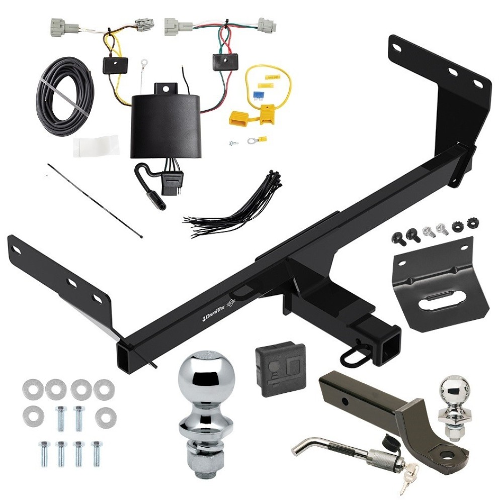 Ultimate Tow Package For 21-24 Nissan Rogue Trailer Hitch w/ Wiring 2" Drop Mount Dual 2" and 1-7/8" Ball Lock Bracket Cover 2" Receiver Ultimate Tow Package For 21-24 Nissan Rogue Trailer Hitch w/ Wiring 2" Drop Mount Dual 2" and 1-7/8" Ball Lock Bracket Cover 2" Receiver