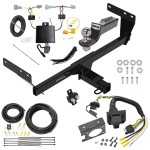Trailer Hitch Tow Package w/ 7-Way RV Wiring For 21-24 Nissan Rogue w/ 2" Drop Mount 2" Ball Class 3 2" Receiver All Models Trailer Hitch Tow Package w/ 7-Way RV Wiring For 21-24 Nissan Rogue w/ 2" Drop Mount 2" Ball Class 3 2" Receiver All Models