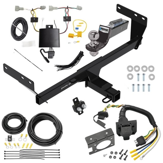 Trailer Hitch Tow Package w/ 7-Way RV Wiring For 21-24 Nissan Rogue w/ 2" Drop Mount 2" Ball Class 3 2" Receiver All Models Trailer Hitch Tow Package w/ 7-Way RV Wiring For 21-24 Nissan Rogue w/ 2" Drop Mount 2" Ball Class 3 2" Receiver All Models