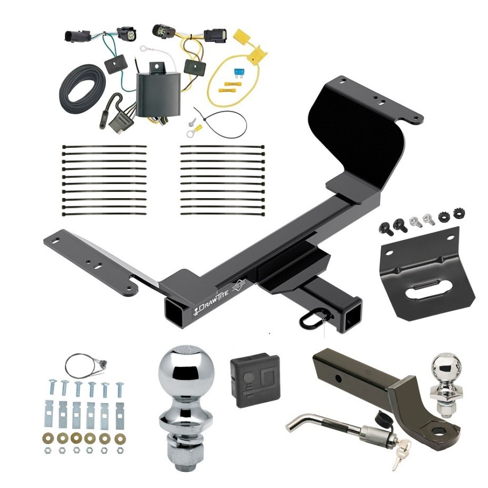 Custom Fit Trailer Hitch Wiring Harness (Plug & Play) 2" Drop Ball-Mount w/ Locking Pin/Clip 2" Chrome Ball 4-Flat Mounting Bracket 1-7/8" Chrome Ball Rubber Hitch Plug Cover Installation Hardware Installation Instructions 76419 118759 Ultimate Tow Package For 18-22 Chevrolet Equinox Trailer Hitch w/ Wiring 2" Drop Mount Dual 2" and 1-7/8" Ball Lock Bracket Cover 2" Receiver
