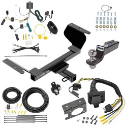 Trailer Hitch Tow Package w/ 7-Way RV Wiring For 18-24 GMC Terrain w/ 2" Drop Mount 2" Ball Class 3 2" Receiver 