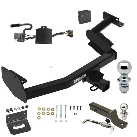 Custom Fit Trailer Hitch Wiring Harness (Plug & Play) 2" Drop Ball-Mount w/ Locking Pin/Clip 2" Chrome Ball 4-Flat Mounting Bracket 1-7/8" Chrome Ball Rubber Hitch Plug Cover Installation Hardware Installation Instructions 76420 118784 Ultimate Tow Package For 20-22 Hyundai Palisade KIA Telluride Trailer Hitch w/ Wiring 2" Drop Mount Dual 2" and 1-7/8" Ball Lock Bracket Cover 2" Receiver