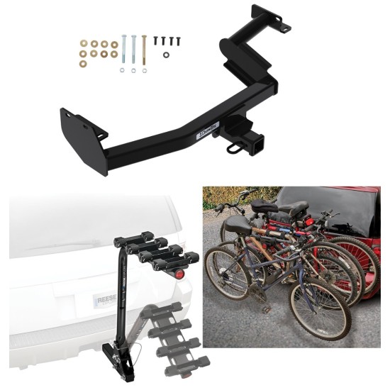 Custom Fit Trailer Hitch 4 Bike Carrier Installation Hardware Installation Instructions 76420 63124 Draw-Tite Trailer Hitch 4 Bike Rack 20-23 KIA Telluride Hyundai Palisade Approved Recreational Offroad Use Carrier Adult Woman or Child Bicycles Foldable Trailer Hitch w/ 4 Bike Rack For 20-24 KIA Telluride Hyundai Palisade Approved for Recreational & Offroad Use Carrier for Adult Woman or Child Bicycles Foldable