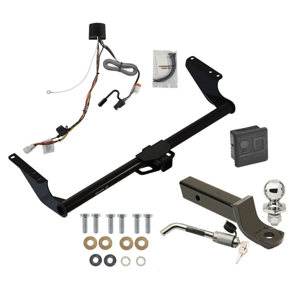 Custom Fit Trailer Hitch Wiring Harness (Plug & Play) 2" Drop Ball-Mount w/ Locking Pin/Clip 2" Chrome Ball Rubber Hitch Plug Cover Installation Hardware Installation Instructions 76438 118824 7005111 7010 Draw-Tite Trailer Tow Hitch 21-23 T Trailer Tow Hitch For 21-24 Toyota Sienna Deluxe Package Wiring 2" Ball Mount and Lock