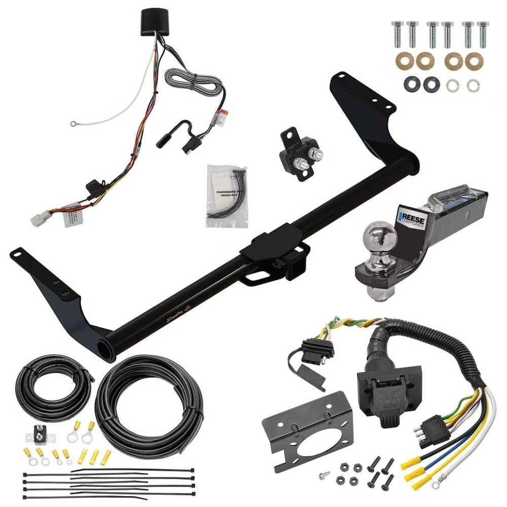Custom Fit Trailer Hitch Wiring Harness (Plug & Play) 2" Drop Ball-Mount w/ Pin/Clip 2" Chrome Ball Trailer Connector Adapter Brake Control Wiring Kit Circuit Breaker Installation Hardware Installation Instructions 76438 85343 20506 7012a 1 Trailer Hitch Tow Package w/ 7-Way RV Wiring For 21-24 Toyota Sienna w/ 2" Drop Mount 2" Ball Class 3 2" Receiver All Models