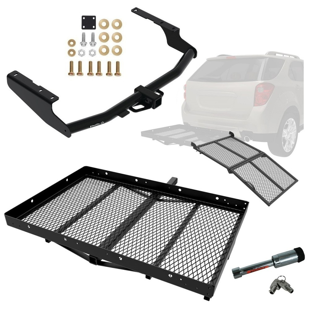 For 2018-2019 Lexus RX350L Trailer Hitch kit by: Draw-Tite For 2018-2019 Lexus RX350L Trailer Hitch Tow PKG w/ Cargo Carrier + Bi-Fold Ramp + Hitch Lock (For Prepped w/Factory Tow Plug (See Instructions Prior to Installation) Models) By Draw-Tite